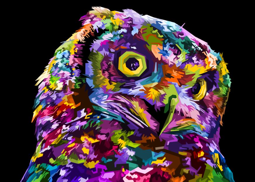 Colorful Abstract Owl Face Design Print 100% Australian Made