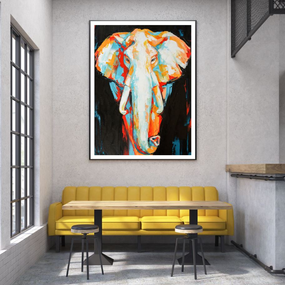 Elephant Abstract Painting Home Decor Premium Quality Poster Print Choose Your Sizes
