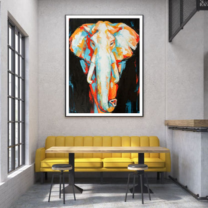 Elephant Abstract Painting Home Decor Premium Quality Poster Print Choose Your Sizes