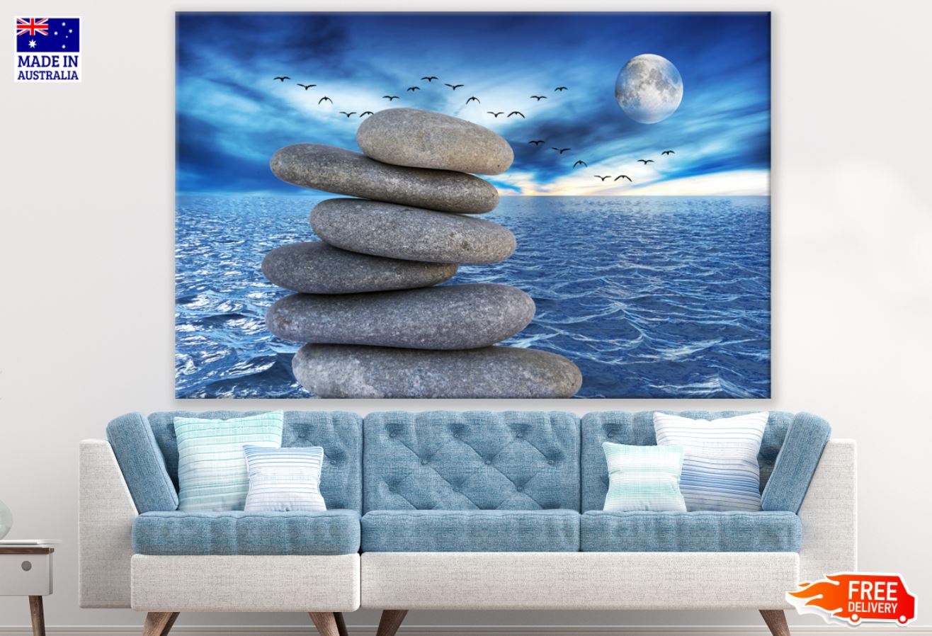 Zen Stones & Sea View Photograph Print 100% Australian Made