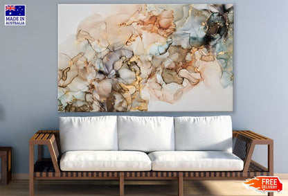 Colorful Gold Mixed Abstract Design Photograph Print 100% Australian Made