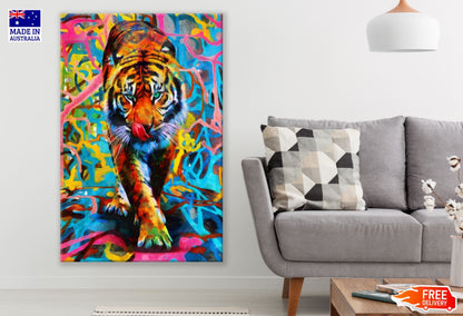 Colorful Tiger Oil Painting Print 100% Australian Made