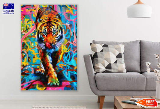 Colorful Tiger Oil Painting Print 100% Australian Made