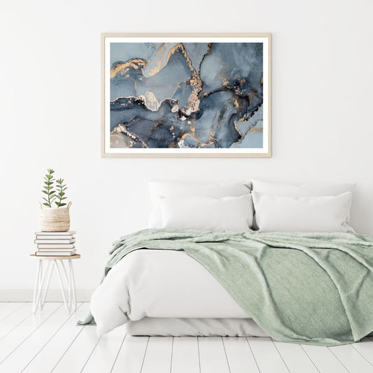 Grey & Gold Abstract Design Home Decor Premium Quality Poster Print Choose Your Sizes