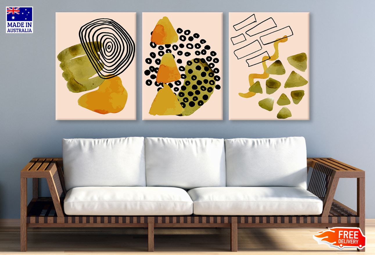 3 Set of Abstract Vector Design High Quality Print 100% Australian Made Wall Canvas Ready to Hang