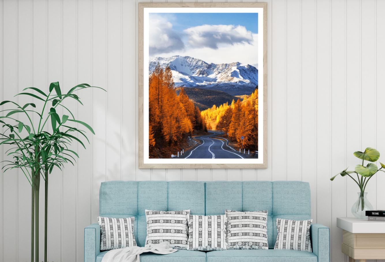 Road Forest & Mountain Scenery Home Decor Premium Quality Poster Print Choose Your Sizes