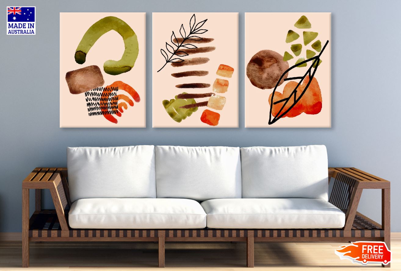 3 Set of Abstract Vector Design High Quality Print 100% Australian Made Wall Canvas Ready to Hang