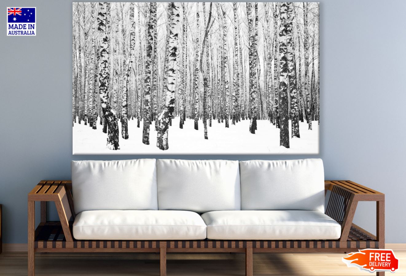 Forest Covered with Snow Scenery Print 100% Australian Made