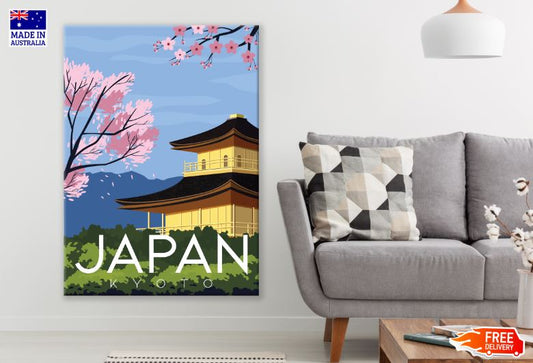 Colorful Castle & Blossom Tree Vector Design Print 100% Australian Made