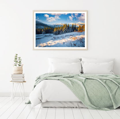 Pine Forest Covered with Snow Photograph Home Decor Premium Quality Poster Print Choose Your Sizes