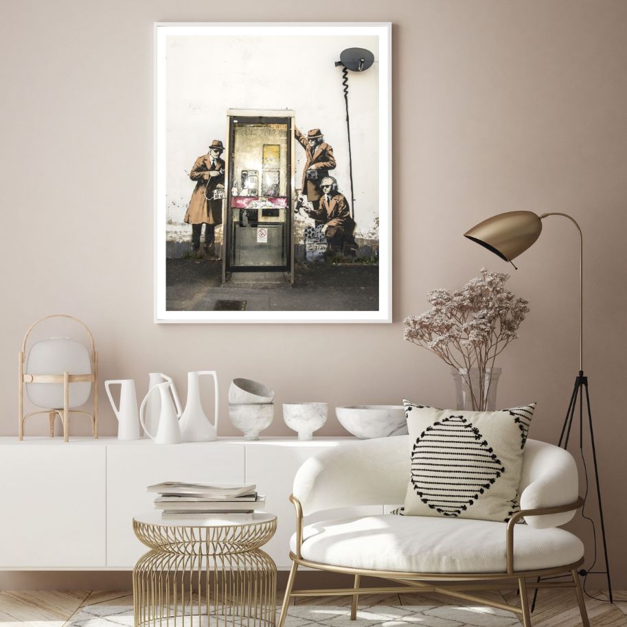 People Near Phone Booth Wall Art Home Decor Premium Quality Poster Print Choose Your Sizes