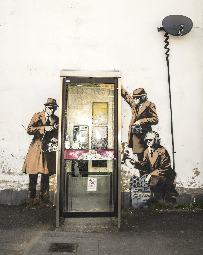 People Near Phone Booth Wall Art Print 100% Australian Made