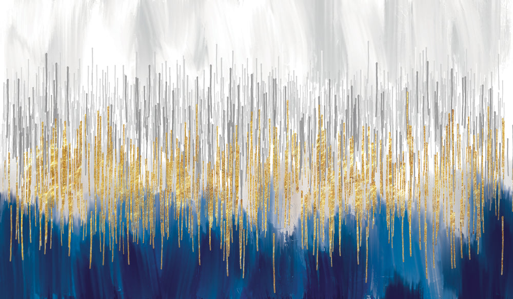 Blue Gold & White Abstract Design Home Decor Premium Quality Poster Print Choose Your Sizes