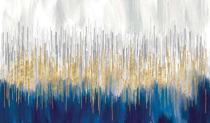 Blue Gold & White Abstract Design Home Decor Premium Quality Poster Print Choose Your Sizes