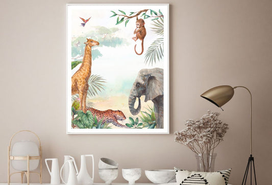 Wild Animals Watercolor Painting Home Decor Premium Quality Poster Print Choose Your Sizes