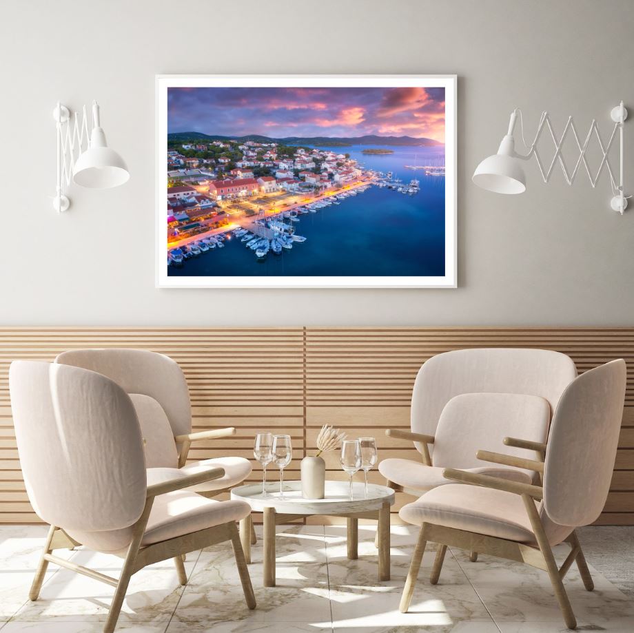 City & Sea Aerial Photograph Home Decor Premium Quality Poster Print Choose Your Sizes