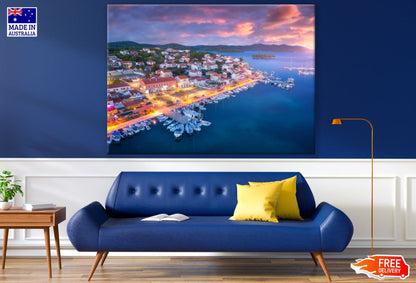 City & Sea Aerial Photograph Print 100% Australian Made