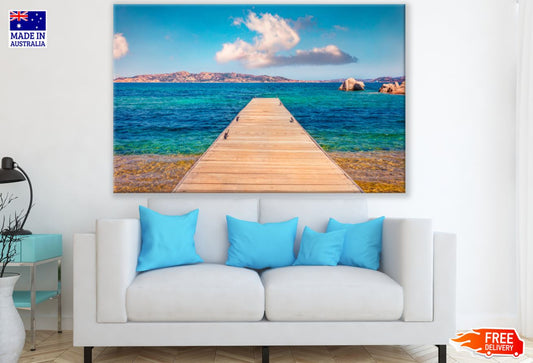 Wooden Pier Over Sea Photograph Print 100% Australian Made