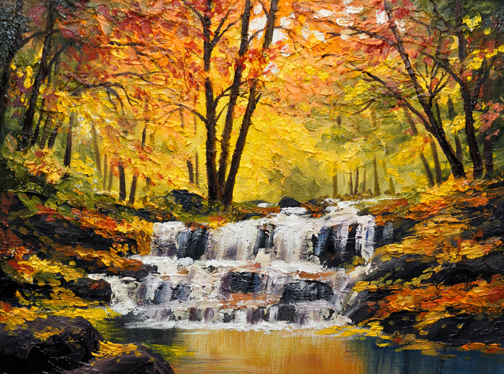 Stunning Waterfall Oil Painting Home Decor Premium Quality Poster Print Choose Your Sizes