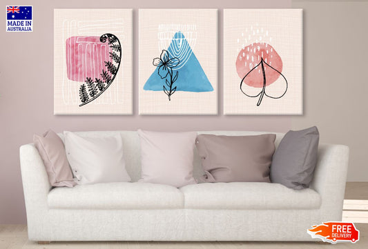 3 Set of Abstract Vector Design High Quality Print 100% Australian Made Wall Canvas Ready to Hang