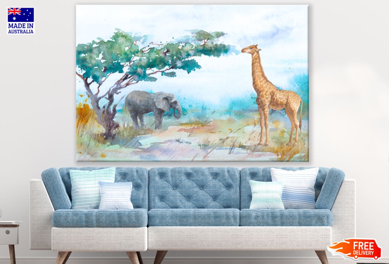 Animals in Forest Watercolor Art Print 100% Australian Made