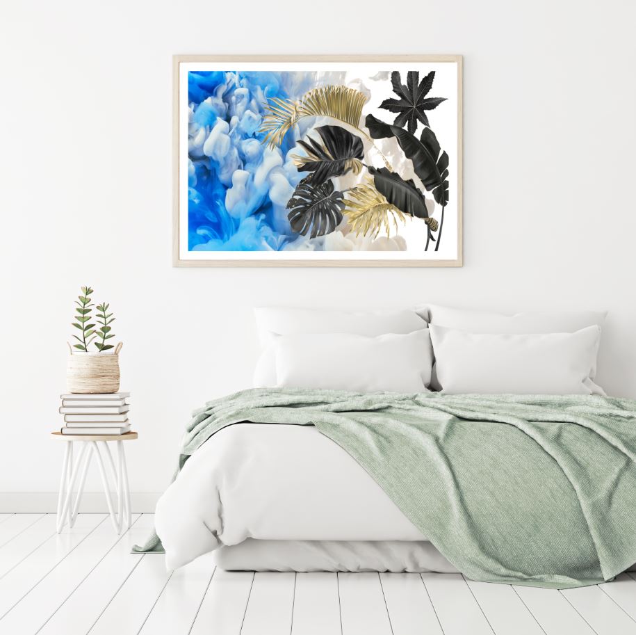 Blue & White Smoke with Leaves Home Decor Premium Quality Poster Print Choose Your Sizes