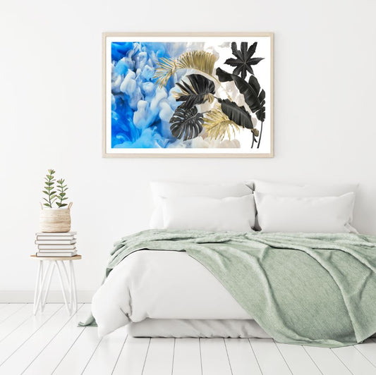 Blue & White Smoke with Leaves Home Decor Premium Quality Poster Print Choose Your Sizes