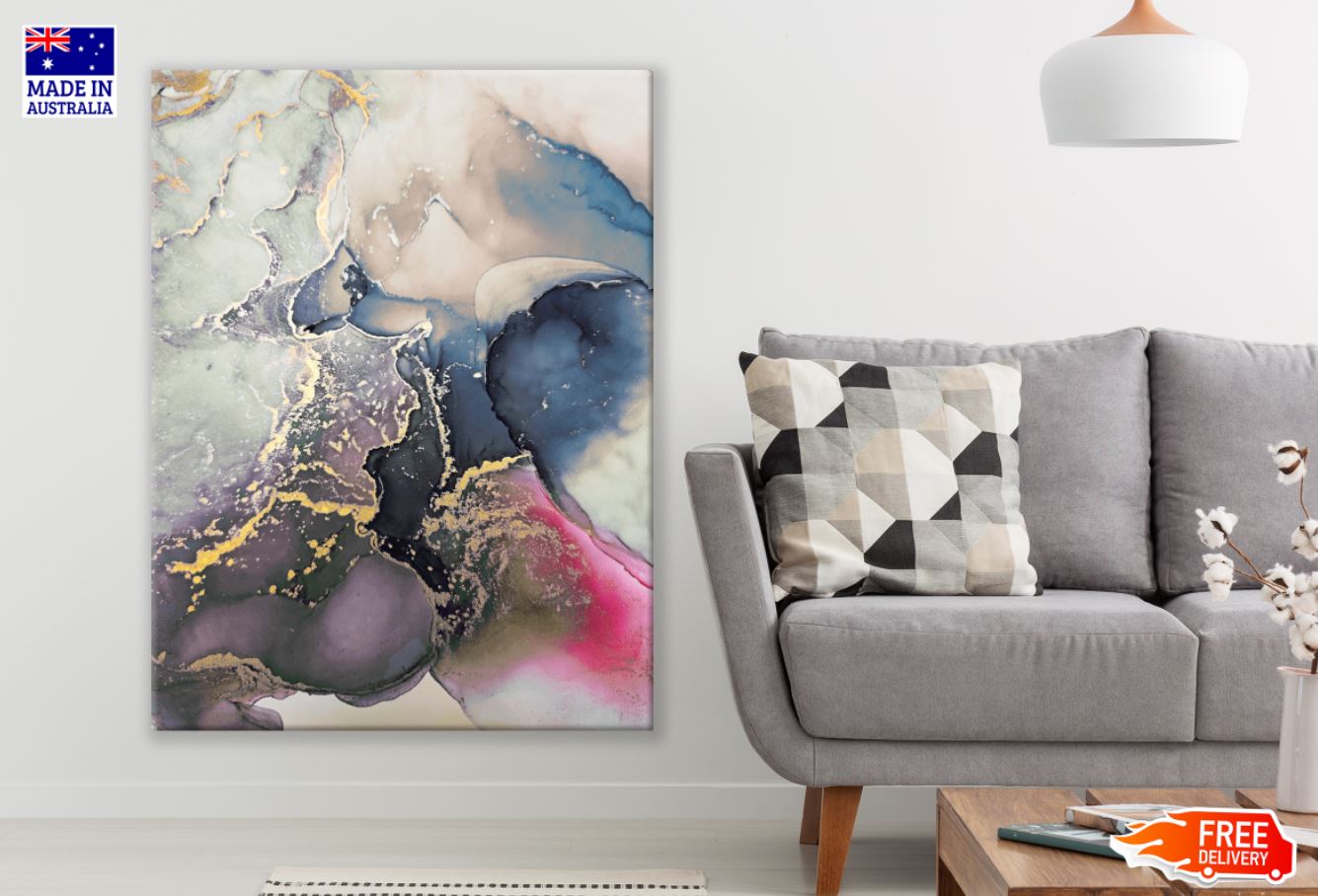 Colorful Abstract Painting Design Print 100% Australian Made