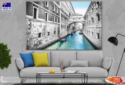 Canal Between Buildings Photograph Print 100% Australian Made