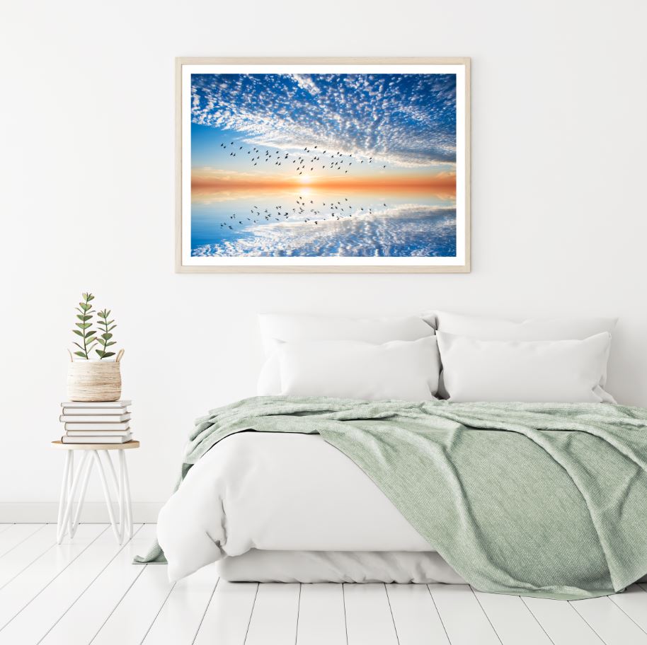 Bird Flying Over Sea Photograph Home Decor Premium Quality Poster Print Choose Your Sizes