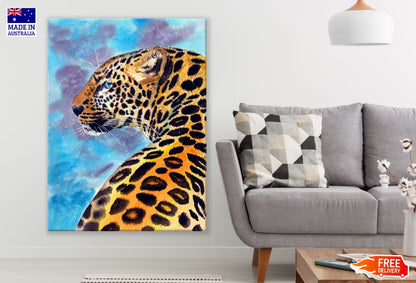 Leopard Closeup Watercolor Painting Print 100% Australian Made