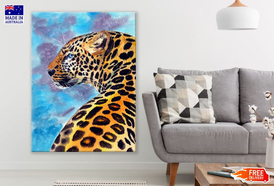 Leopard Closeup Watercolor Painting Print 100% Australian Made