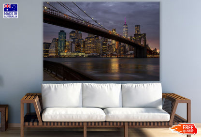 Bridge to City Over Sea Scenery Print 100% Australian Made