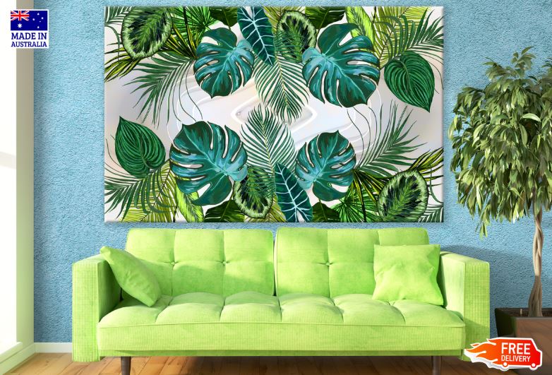 Colorful Leaves Pattern Watercolor Painting Print 100% Australian Made