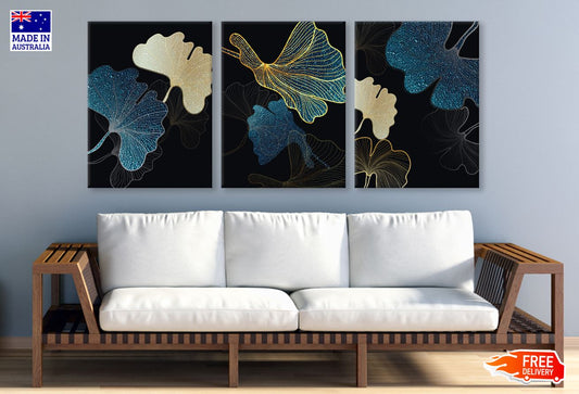 3 Set of Abstract Vector Design High Quality Print 100% Australian Made Wall Canvas Ready to Hang