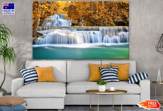 Waterfall in Autumn Forest Photograph Print 100% Australian Made