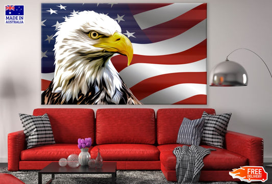 Eagle with US Flag Abstract Art Print 100% Australian Made