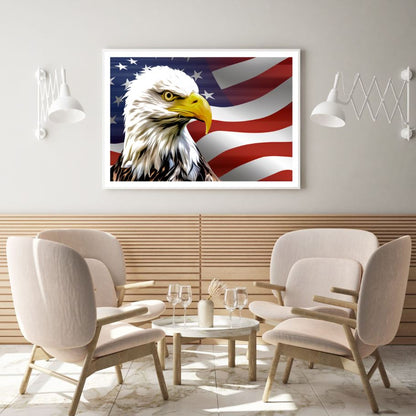 Eagle with US Flag Abstract Art Home Decor Premium Quality Poster Print Choose Your Sizes
