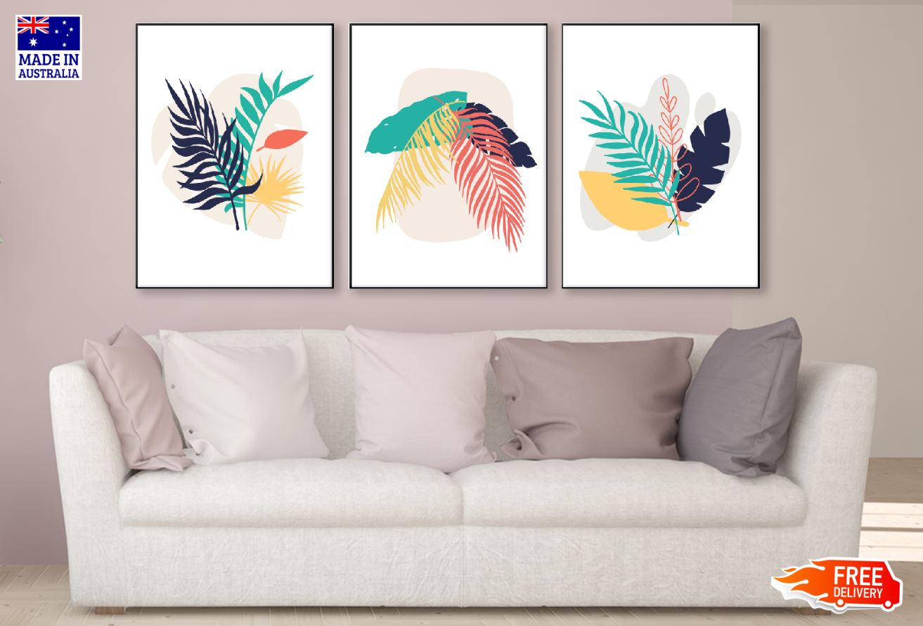 3 Set of Abstract Vector Design High Quality Print 100% Australian Made Wall Canvas Ready to Hang