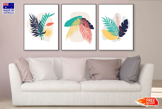 3 Set of Abstract Vector Design High Quality Print 100% Australian Made Wall Canvas Ready to Hang