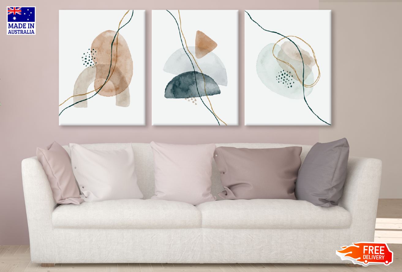 3 Set of Abstract Vector Design High Quality Print 100% Australian Made Wall Canvas Ready to Hang