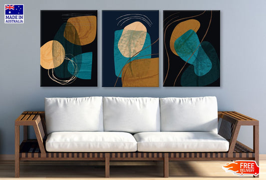 3 Set of Abstract Vector Design High Quality Print 100% Australian Made Wall Canvas Ready to Hang