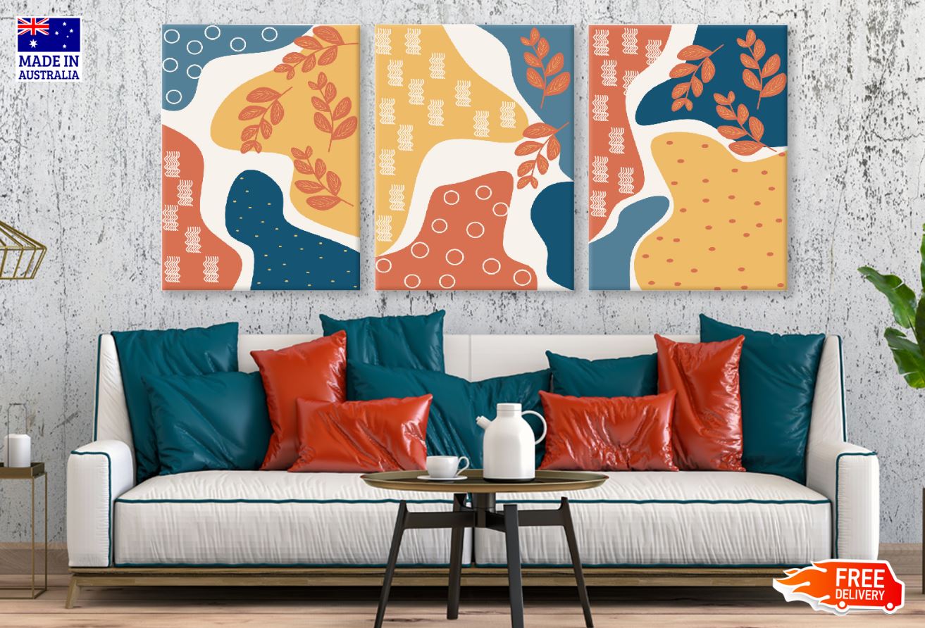 3 Set of Abstract Vector Design High Quality Print 100% Australian Made Wall Canvas Ready to Hang