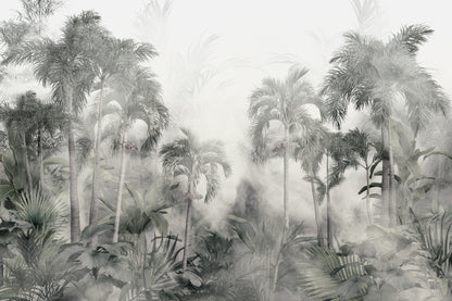 Palm Tree Forest B&W Painting Print 100% Australian Made
