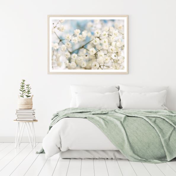 White Flowers Closeup Photograph Home Decor Premium Quality Poster Print Choose Your Sizes