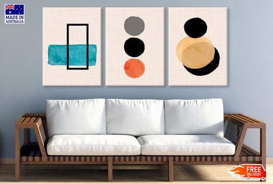 3 Set of Abstract Vector Design High Quality Print 100% Australian Made Wall Canvas Ready to Hang