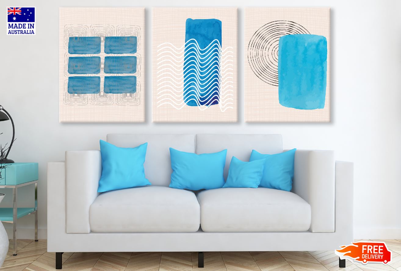 3 Set of Abstract Vector Design High Quality Print 100% Australian Made Wall Canvas Ready to Hang