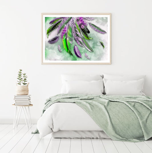 Colorful Feathers Watercolor Art Home Decor Premium Quality Poster Print Choose Your Sizes