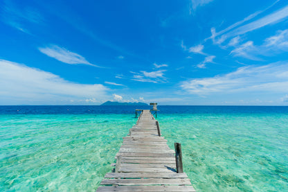 Wooden Pier Over Sea Photograph Home Decor Premium Quality Poster Print Choose Your Sizes