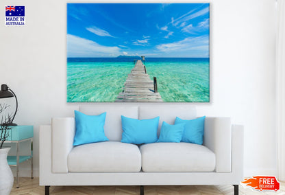 Wooden Pier Over Sea Photograph Print 100% Australian Made